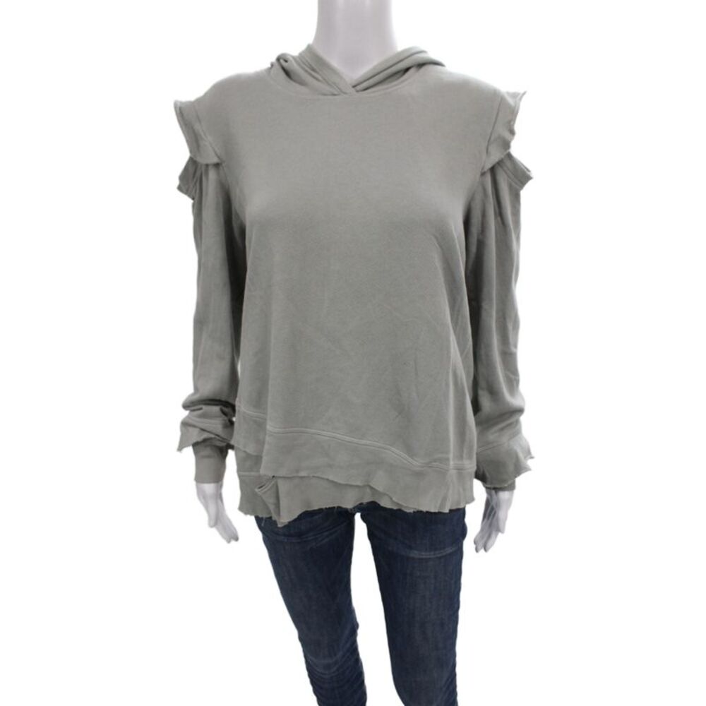 Wilt Women Gray Cotton Pullover Hooded Sweatshirt Long Sleeve Size M